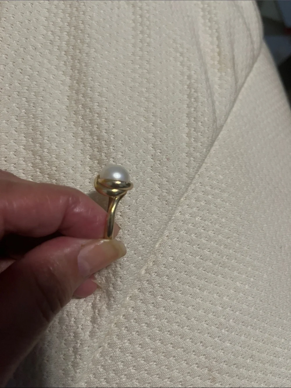 Gold Pearl Dome Statement Ring - Women Jewelry